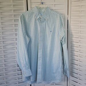 Southern Tide green and pink button down mens shirt long sleeve L